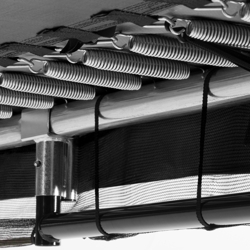 Trampolin Comfort, Ground, 366 x 244 cm, inkl. sikkerhedsnet, sort